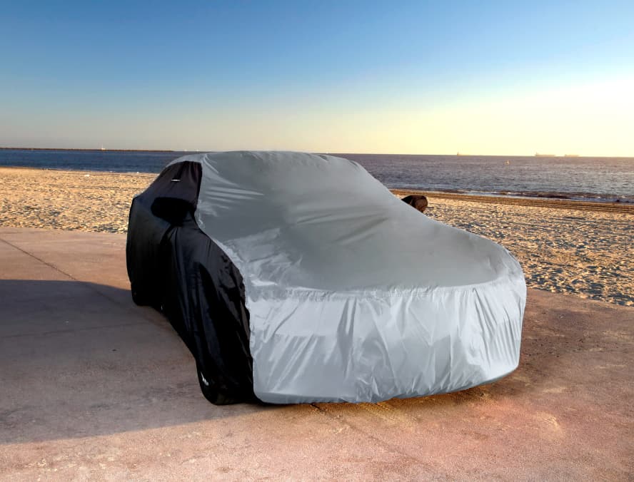 a fully-covered vehicle with a coverland car cover on it